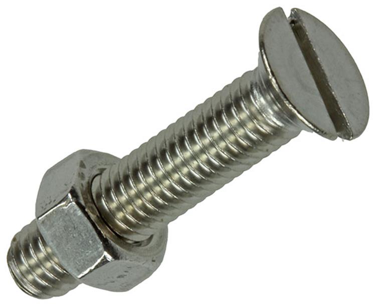 Mack 1019811 - tornillo metálico galvanizado. cabeza + tuerca acero inoxidable 6 pzs m5x25 | 10 piezas