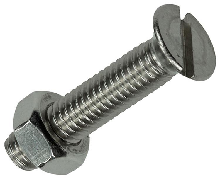 Mack 1019815 - tornillo metálico galvanizado. cabeza + tuerca acero inoxidable 4 pzs m6x30 | 10 piezas