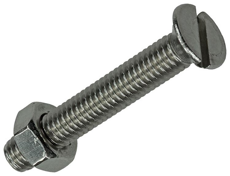 Mack 1019816 - tornillo metálico galvanizado. cabeza + tuerca acero inoxidable 3 piezas m6x40 | 10 piezas