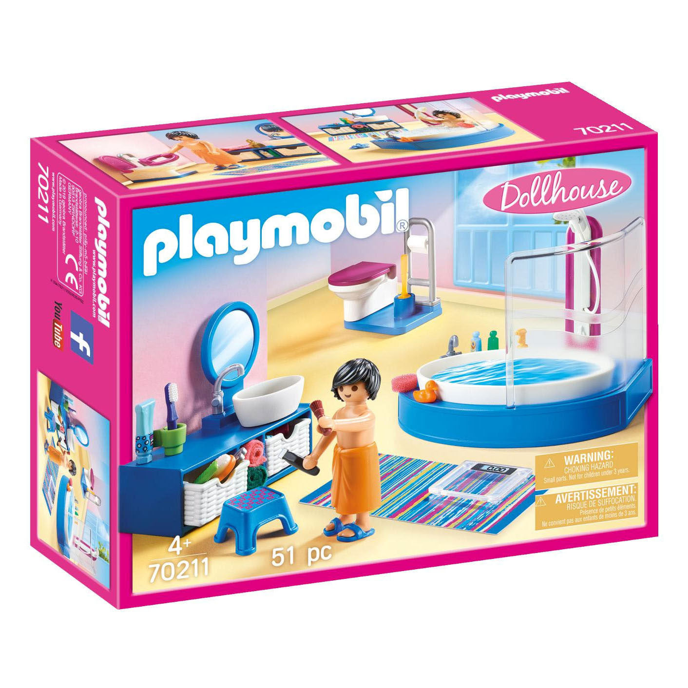 Playmobil Dollhouse Bathroom with bath 70211