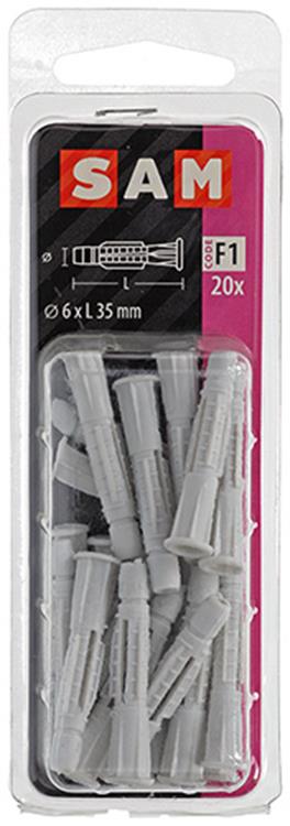 Mack 1017886 - enchufe universal con collar de polietileno.20uds 6 x 35 mm | 5 piezas