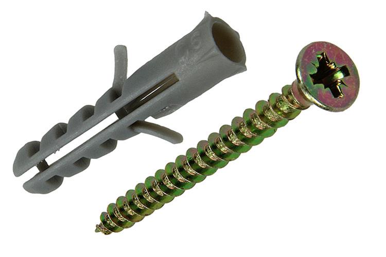 Mack 1017896 - taco + tornillo polietileno 20 piezas 6 mm 4,0 x 40 mm | 5 piezas