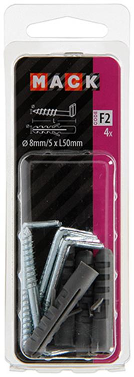 Mack 1017901 - tapón + tornillo pulgar polieth 4 piezas 8mm 5x50mm | 5 piezas