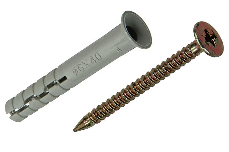 Mack 1017907 - taco clavo de nylon poliamida 12 piezas 6 x 40 mm | 5 piezas