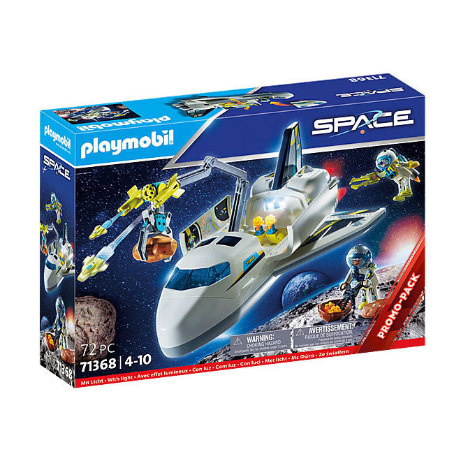 Playmobil Spacevaart Space Shuttle sul pacchetto promozionale della missione 71368