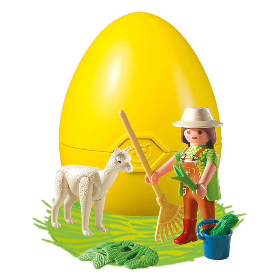 Custode di animali da playmobil con alpaca in uova 4944