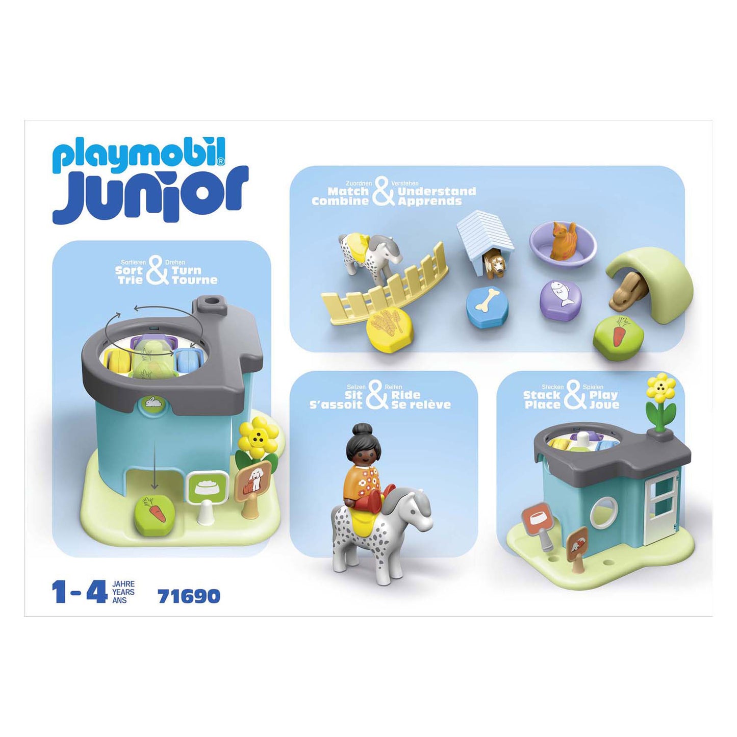 PlayMobil 1.2.3. Pensión animal con máquina de alimentación 71690
