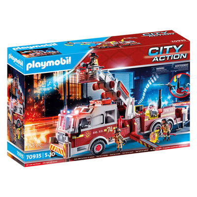 Playmobil Action Heroes Fire Truck: US Tower Ladder 70935