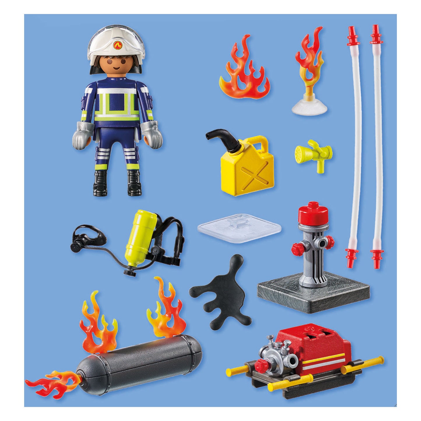 Playmobil 71826 pompiere con pompa dell'acqua