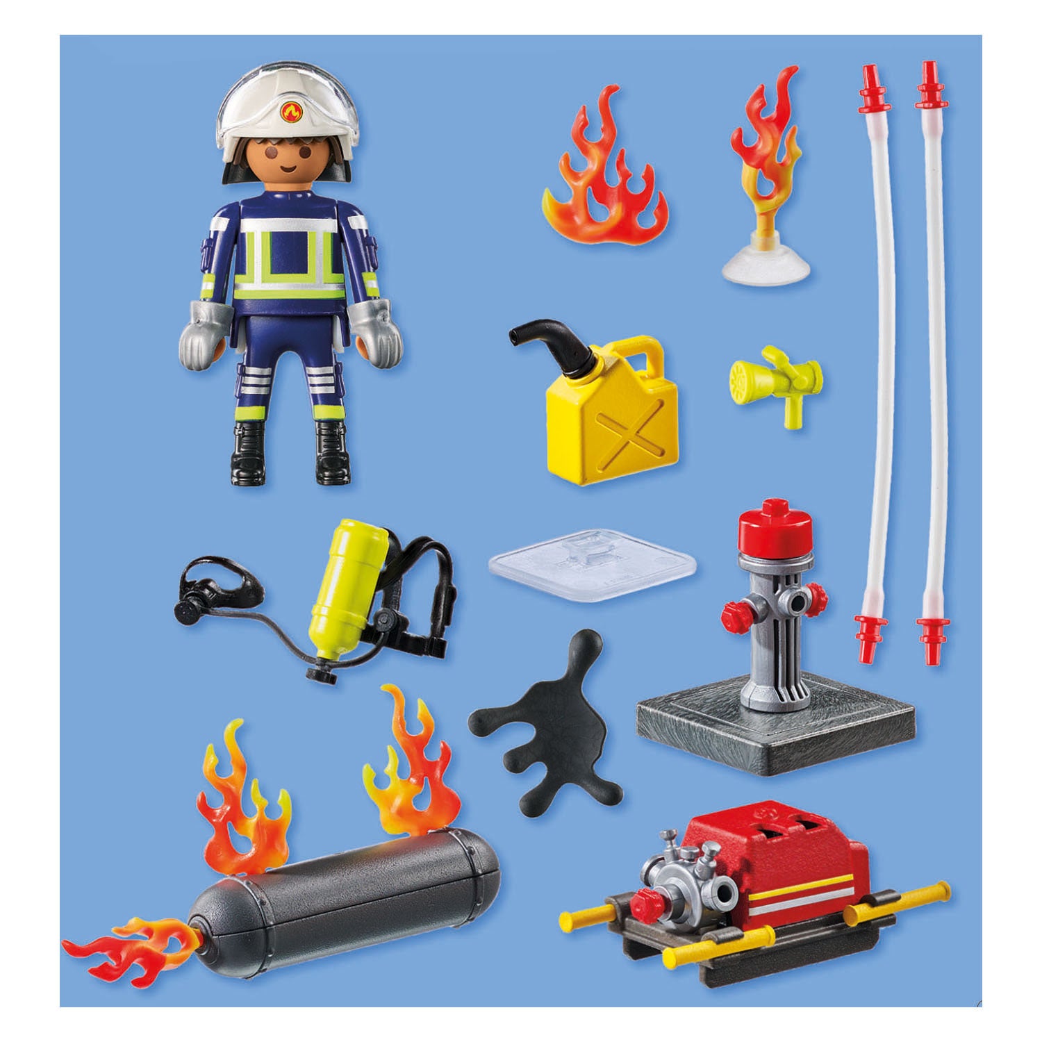 Playmobil 71826 pompiere con pompa dell'acqua