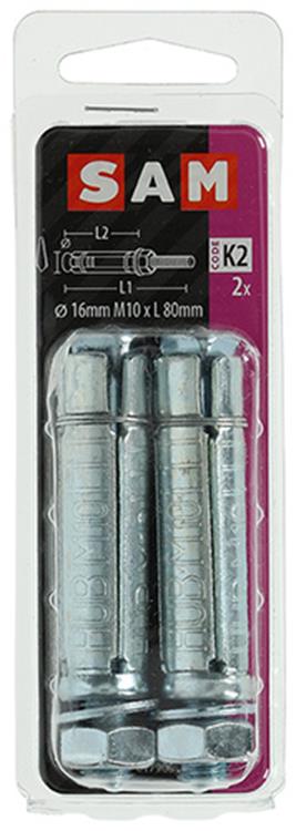 Mack 1019942 - perno de cuña con espárrago roscado. galvanizado2 piezas m10 x 80mm | 5 piezas