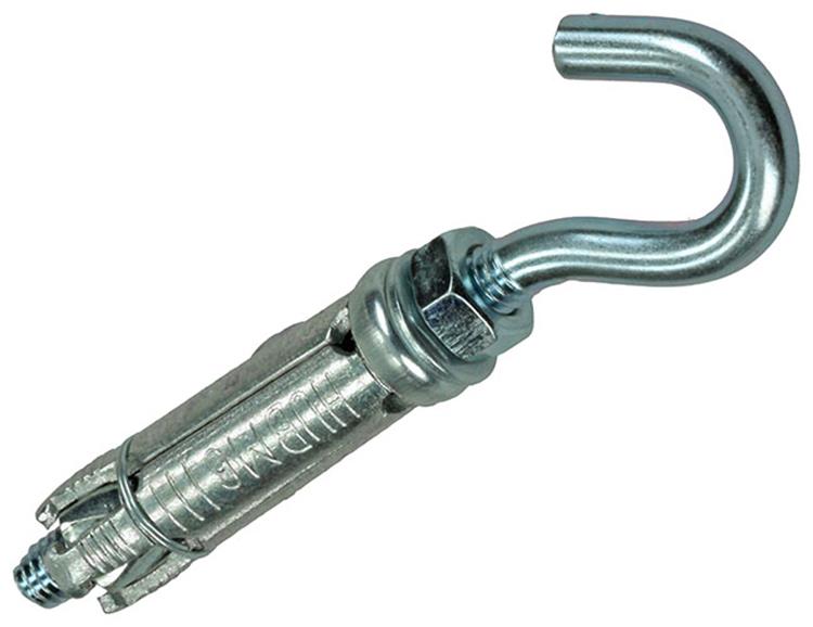 Mack 1019954 - perno cuña gancho tornillo galvanizado 2uds m6x70 10x40 | 5 piezas