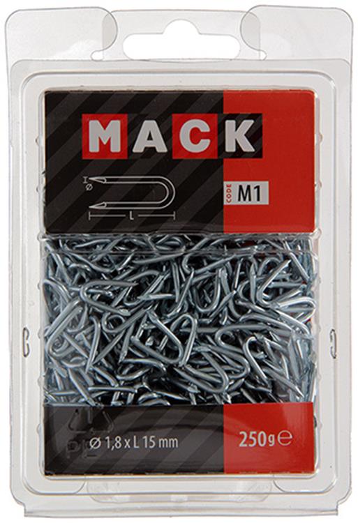 Mack 1017951 - grapa acero galvanizado 250 gr 1,8 x 15 mm | 5 piezas