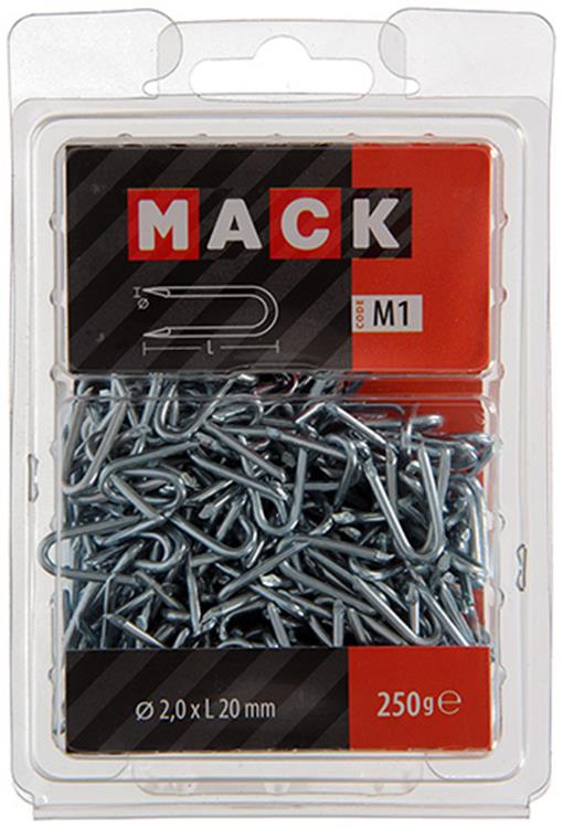 Mack 1017952 - grapa de acero galvanizado 250 gr 2,0 x 20 mm | 5 piezas