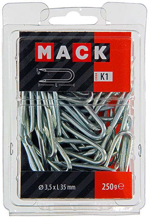 Mack 1017955 - grapa acero galvanizado 250 gr 3,5 x 35 mm | 5 piezas