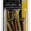 Mack 1017994 - Tornillo para aglomerado con cabeza chapada en amarillo. 16 piezas 6,0 x 60 mm | 5 piezas