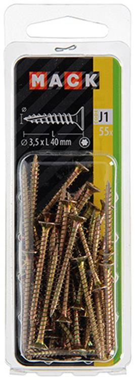 Mack 1018007 - spainplschr.vzkop-automontaje chapado en amarillo 55 piezas 3,5 x 40 mm | 5 piezas