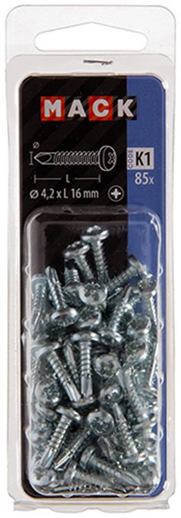 Mack 1018083 - Tornillo autoperforante con culata galvanizada. 85 piezas 4,2 x 16 mm | 5 piezas