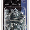 Mack 1018086 - tornillo autoperforante cabeza cilíndrica chapada 55uds 4,8 x 25 mm | 5 piezas