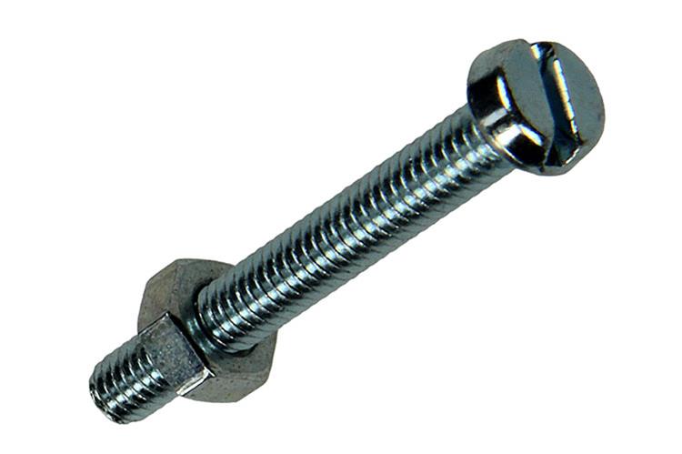 Mack 1018092 - cilindro de tornillo metálico. cabeza + tuerca plateada 40 piezas m4 x 30 mm | 5 piezas