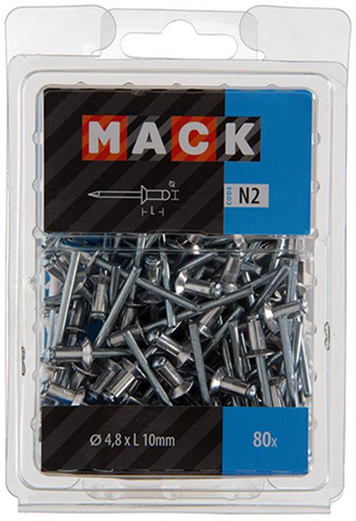 Mack 1020317 - 80 grapas ciegas aluminio 4,8x10mm | 5 piezas