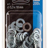 Mack 1018115 - arandela acero galvanizado 200 uds 5,3 x 10 mm | 10 piezas