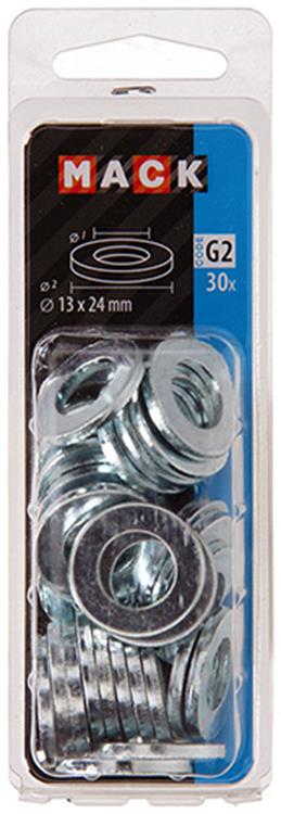 Mack 1018120 - arandela acero galvanizado 30 piezas 13 x 24 mm | 5 piezas