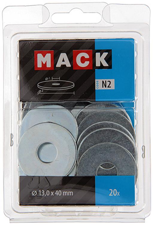Mack 1018132 - arandela de carrocería galvanizada20 piezas 13,0 x 40 mm | 5 piezas