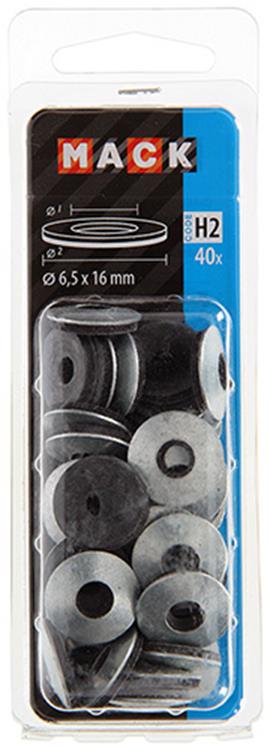 Mack 1018134 - anillo de sellado de goma galvanizado 40 piezas 6,5 x 16 mm | 5 piezas