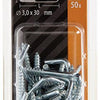 Mack 1018142 - tornillo pulgar acero galvanizado 50 piezas 3,0 x 30 mm | 5 piezas