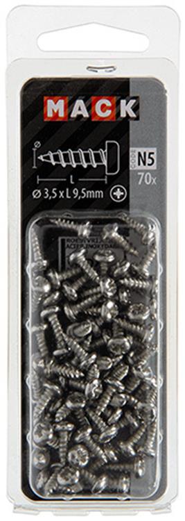 Mack 1020015 - tornillo autorroscante culata a2 70 piezas 3,5 x 9,5 mm | 5 piezas