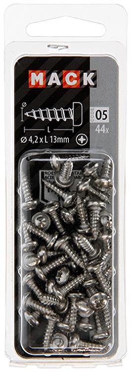Mack 1020017 - tornillo autorroscante culata a2 44 piezas 4,2 x 13 mm | 5 piezas