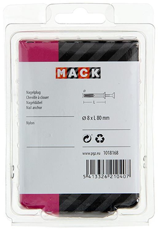 Mack 1018168 - taco clavo de nylon poliamida 22 piezas 8 x 80 mm | 3 piezas