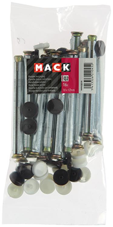Mack 1018170 - tapón de estructura metálica de acero galvanizado 16 piezas 10 x 90 mm | 5 piezas