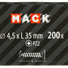 Mack 1020103 - tornillo para aglomerado con cabeza amarilla con 200 piezas 4,5 x 35 mm | 5 piezas