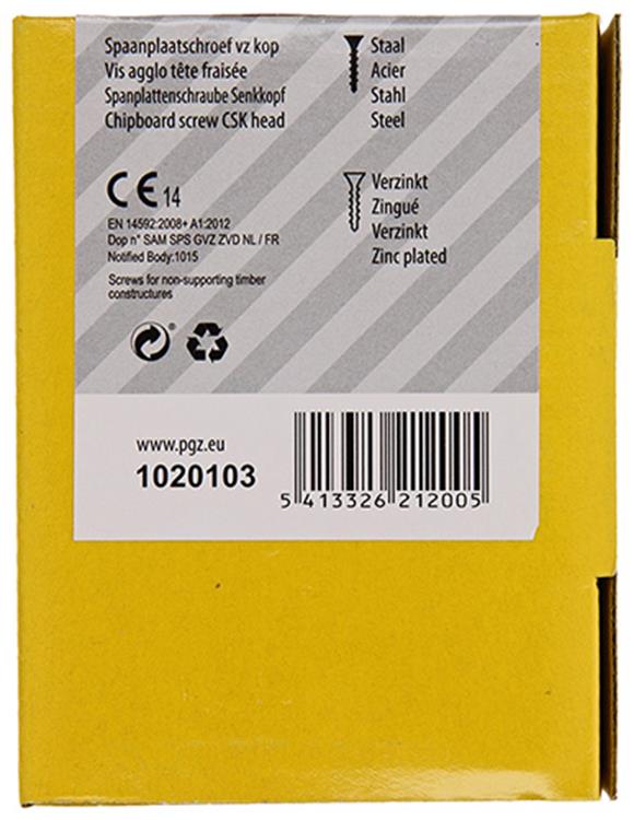 Mack 1020103 - tornillo para aglomerado con cabeza amarilla con 200 piezas 4,5 x 35 mm | 5 piezas
