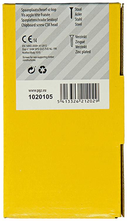 Mack 1020105 - tornillo para aglomerado con cabeza amarilla con 200 piezas 4,5 x 45 mm | 3 piezas