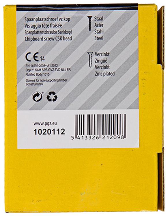 Mack 1020112 - tornillo aglomerado cabeza vz amarillo vz 200 uds 5,0 x 35 mm | 5 piezas