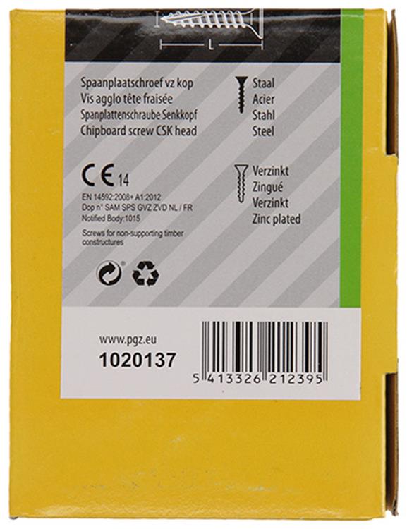Mack 1020137 - tornillo aglomerado vz kp-autoblocantegvz 200uds 4,0 x 30 mm | 5 piezas