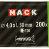Mack 1020141 - tornillo aglomerado vz kp-autoblocantegvz 200uds 4,0 x 50 mm | 3 piezas