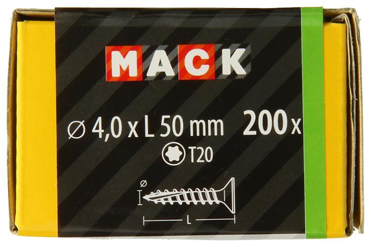 Mack 1020141 - tornillo aglomerado vz kp-autoblocantegvz 200uds 4,0 x 50 mm | 3 piezas