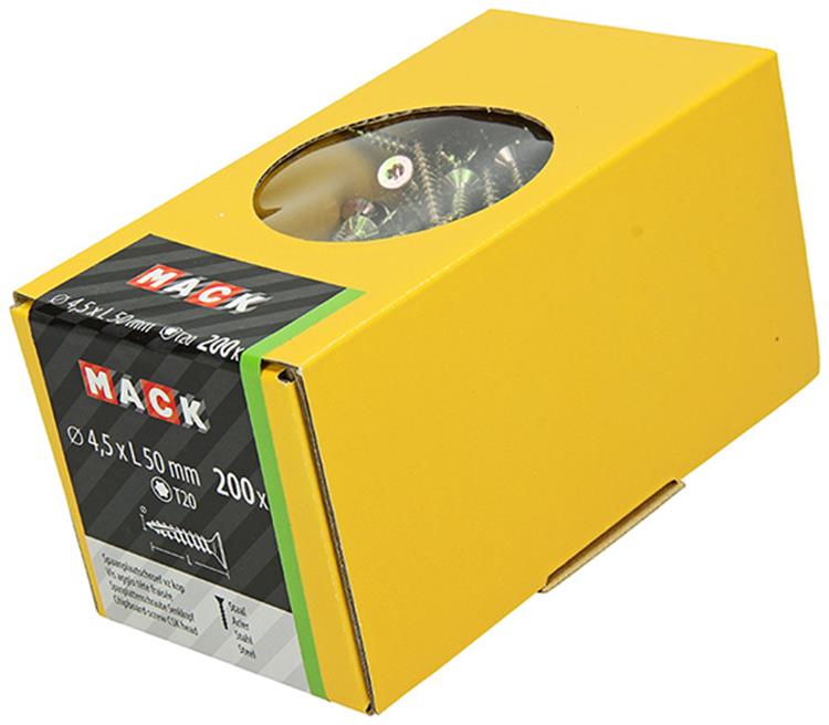 Mack 1020147 - tornillo aglomerado vz kp-autoblocantegvz 200uds 4,5 x 50 mm | 2 piezas