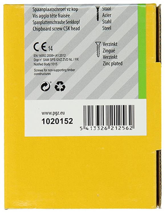 Mack 1020152 - tornillo para aglomerado vz kp-autoblocantegvz 100uds 5,0 x 50 mm | 5 piezas
