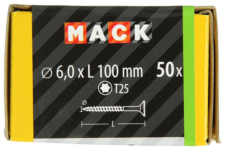 Mack 1020159 - tornillo para aglomerado vz kp-autoperforantegvz 50 piezas 6,0 x 100 mm | 3 piezas