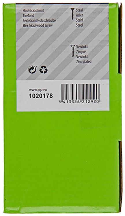 Mack 1020178 - perno rosca madera galvanizado 40 piezas 8 x 80 mm | 3 piezas