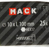 Mack 1020182 - perno roscado para madera galvanizado 25 piezas 10 x 100 mm | 3 piezas