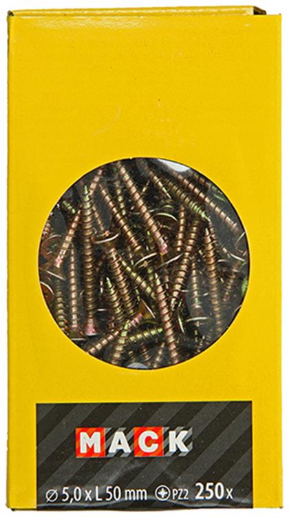 Mack 1020268 - tornillo aglomerado cabeza vz gvz 250 uds 5,0 x 50 mm | 1 pieza
