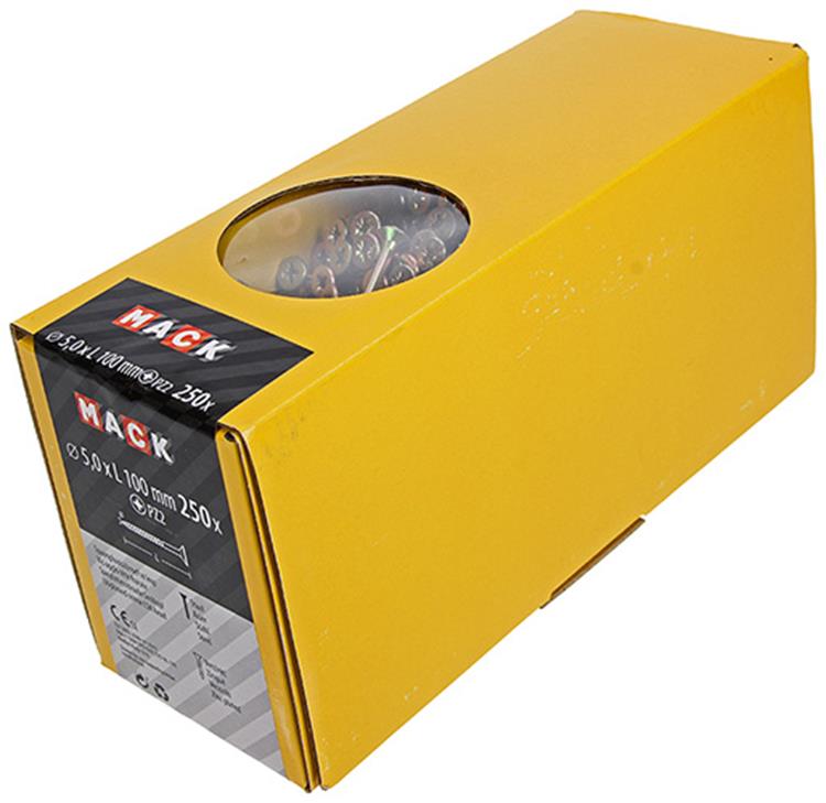 Mack 1020273 - tornillo aglomerado cabeza vz gvz 250 uds 5,0 x 100 mm | 1 pieza