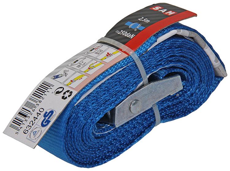 Mack 1023383 - cinta poliéster, con hebilla, 25mm-2,5m máx250kg | 12 piezas