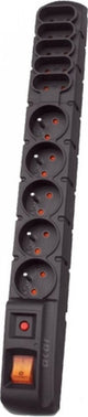 Acar serie s10 - presa con protezione da sovratensione - nera - 10 prese - cavo 3 m